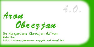 aron obrezjan business card